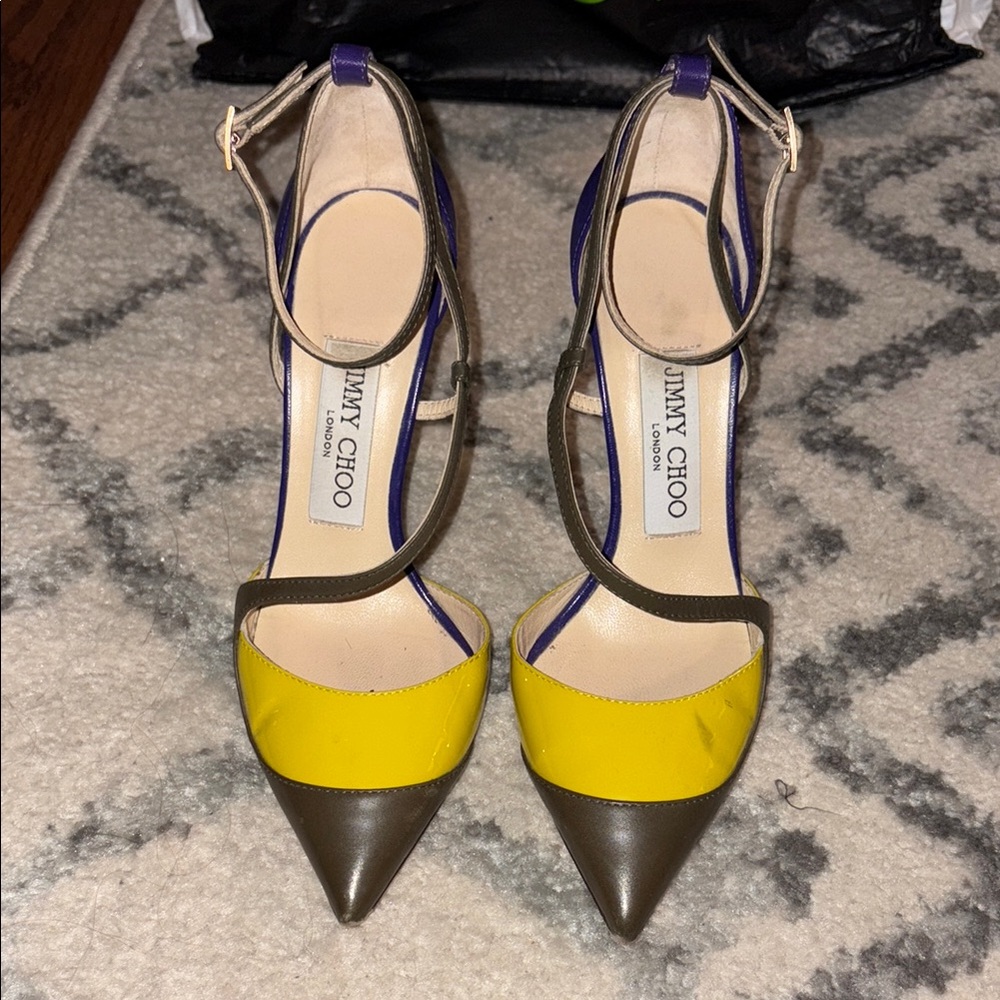 Jimmy Choo Yellow and Olive Women's Heels